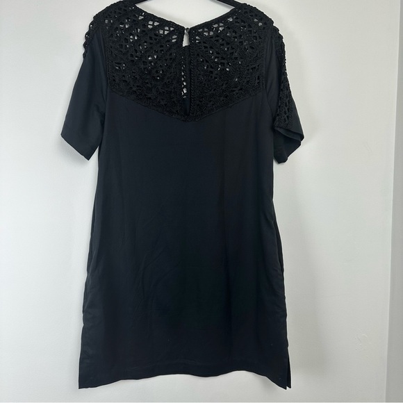 Maeve Anthropology Linen Blend Dress Size Medium Black Classic Date Night - Picture 2 of 10